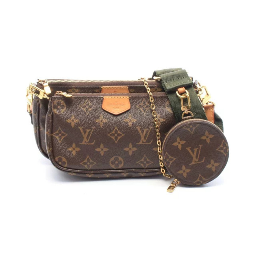 Louis Vuitton Pochette Accessoires Monogram Canvas Shoulder Bag Khaki Green